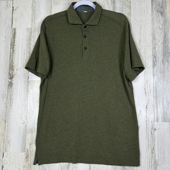 Lululemon Mens Green Polo‎ Performance Shirt - Picture 1 of 8